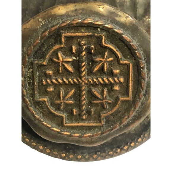 Vintage Art Deco Style Solid Brass Drawer Door Pull Cabinet Knob - Picture 2 of 5